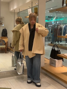 「アイテム（トートバッグ、シルバー系）」を使った、モリさん（レディース・151cm）の秋コーディネート