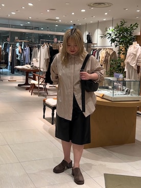 「アイテム（ボディバッグ/ウエストポーチ）」を使った、モリさん（レディース・151cm）の秋コーディネート