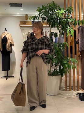 「アイテム（スリッポン）」を使った、モリさん（レディース・151cm）の秋コーディネート