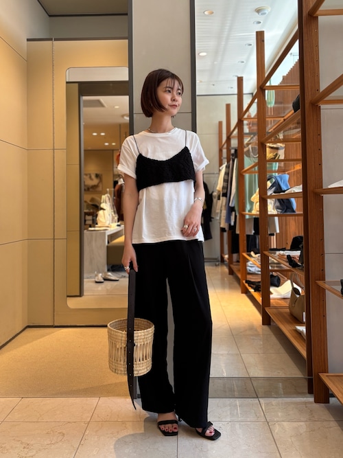 GALLARDAGALANTE パンツ ジャージーワイドタックパンツ