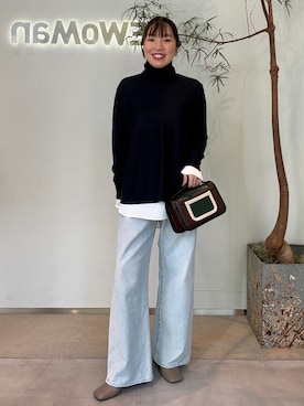 「アイテム（デニムパンツ）」を使った、dnmaikoさん（レディース・161cm・30代）の秋コーディネート