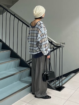「アイテム（ニットキャップ/ビーニー）」を使った、うえさん（レディース・154cm）の夏コーディネート