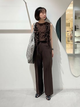 「30代前半」｜「アイテム（アクセサリー）」を使った、うえさん（レディース・154cm）の夏コーディネート