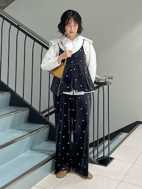 「アイテム（キャミソール）」を使った、うえさん（レディース・154cm）の秋コーディネート