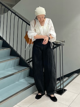 「アイテム（バレエシューズ）」を使った、うえさん（レディース・154cm）の夏コーディネート