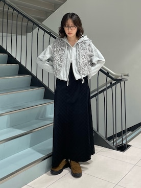 「アイテム（ベスト）」を使った、うえさん（レディース・154cm）の秋コーディネート