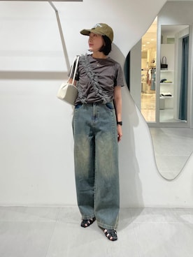 「30代前半」｜「アイテム（アクセサリー）」を使った、うえさん（レディース・154cm）の夏コーディネート