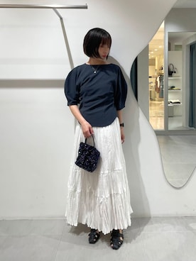 「30代前半」｜「アイテム（アクセサリー）」を使った、うえさん（レディース・154cm）の夏コーディネート