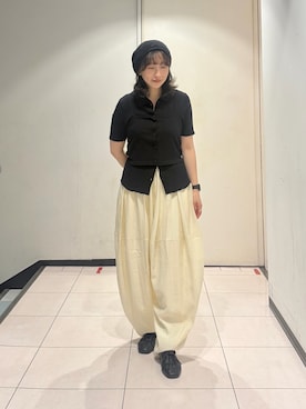 「KBF（ケイビーエフ）のアイテム（帽子）」を使った、うえさん（レディース・154cm）の夏コーディネート