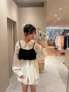 「mystic（ミスティック）のアイテム（シュシュ）」を使った、uchida airiさん（レディース・160cm）の春コーディネート
