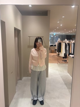 「mystic（ミスティック）の26SSドットティアードプルオーバー（Tシャツ/カットソー、ホワイト系）」を使った、airiさん（レディース・160cm）の春コーディネート