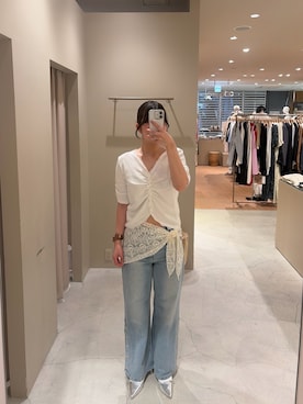 「mystic（ミスティック）のアイテム（バンダナ/スカーフ）」を使った、uchida airiさん（レディース・160cm）の春コーディネート