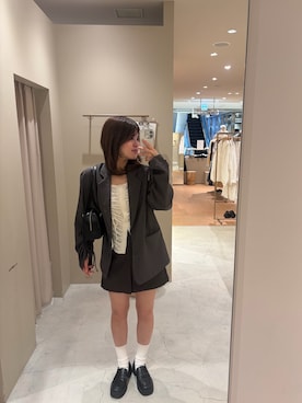 「mystic（ミスティック）のアイテム（テーラードジャケット）」を使った、uchida airiさん（レディース・160cm）の春コーディネート