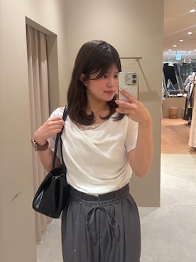 「mystic（ミスティック）のアイテム（Tシャツ/カットソー）」を使った、airiさん（レディース・160cm）の夏コーディネート
