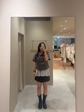 「mystic（ミスティック）のナポレオンパフジャケット（ブルゾン、ブラウン系）」を使った、airiさん（レディース・160cm）の秋コーディネート