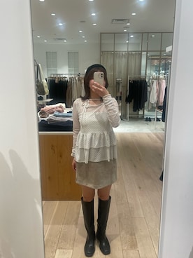 「ロングブーツ」｜uchida airiさん（レディース・160cm）の秋コーディネート