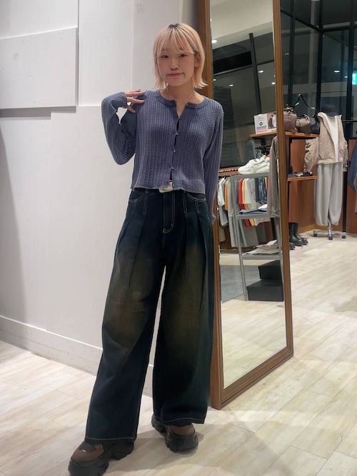 WEB限定サイズあり>タックデニムパンツ（デニムパンツ