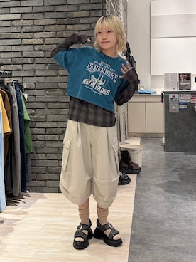 「PAGEBOY（ページボーイ）のモードバックルベルト3（ベルト、ブラック系）」を使った、nya2kichanさん（レディース・158cm）の夏コーディネート