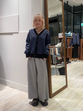 「PAGEBOY（ページボーイ）のサイドタックルーズウラケパンツ/イージーパンツ【4color・2size】（スウェットパンツ）」を使った、nya2kichanさん（レディース・158cm）の秋コーディネート