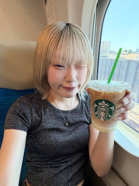 「PAGEBOY（ページボーイ）のラメテレココンパクトT（Tシャツ/カットソー、シルバー系）」を使った、nya2kichanさん（レディース・158cm）の夏コーディネート