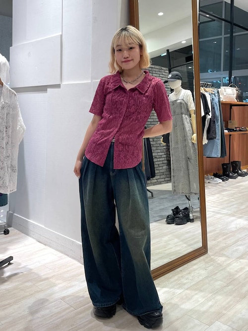 WEB限定サイズあり>タックデニムパンツ（デニムパンツ
