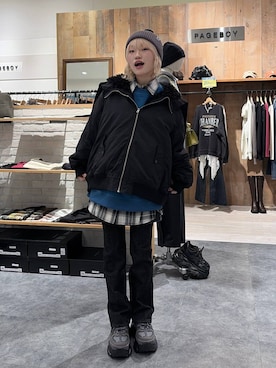 「PBLIM（ページボーイリム）のアイテム（帽子）」を使った、nya2kichanさん（レディース・158cm）の秋コーディネート