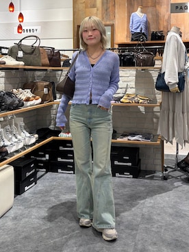 「PAGEBOY（ページボーイ）のモードバックルベルト3（ベルト、ブラック系）」を使った、nya2kichanさん（レディース・158cm）の春コーディネート