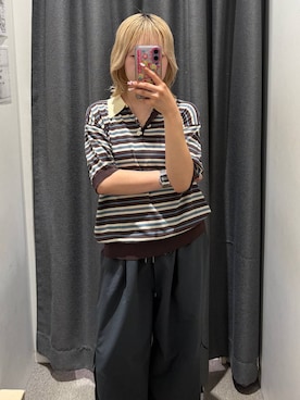 「PBLIM（ページボーイリム）の《UNISEX/AIR QUICK DRY/通気性/吸水速乾/UVカット》エアクイックドライカーゴ（カーゴパンツ、グレー系）」を使った、nya2kichanさん（レディース・158cm）の夏コーディネート
