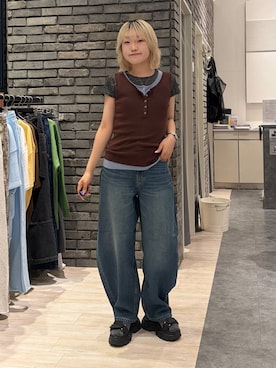「PAGEBOY（ページボーイ）の≪S/M/Lの3サイズ展開≫ モードバックルスポサン（サンダル、ブラック系）」を使った、nya2kichanさん（レディース・158cm）の夏コーディネート