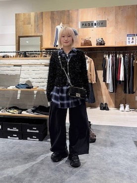 「PAGEBOY（ページボーイ）のサイドタックルーズウラケパンツ/イージーパンツ【4color・2size】（スウェットパンツ）」を使った、nya2kichanさん（レディース・158cm）の秋コーディネート