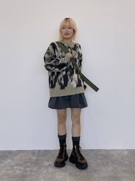 「アイテム（バッグ、グリーン系）」を使った、nya2kichanさん（レディース・158cm）の秋コーディネート