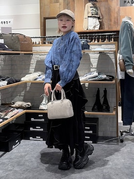 「PAGEBOY（ページボーイ）のアイテム（帽子）」を使った、nya2kichanさん（レディース・158cm）の春コーディネート