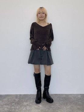 「アイテム（キャミソール、ブラック系）」を使った、nya2kichanさん（レディース・158cm）の秋コーディネート