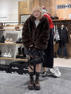 「PAGEBOY（ページボーイ）のアイテム（その他パンツ）」を使った、nya2kichanさん（レディース・158cm）の冬コーディネート