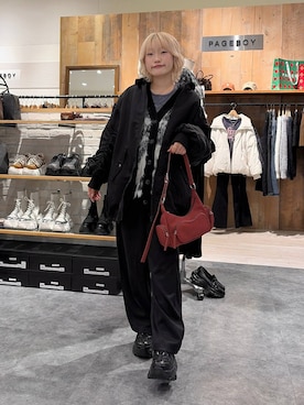 「PAGEBOY（ページボーイ）のモンスターパーカーコート【フード取り外し可能・軽量】（ブルゾン）」を使った、nya2kichanさん（レディース・158cm）の秋コーディネート