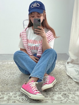 「しまむら（シマムラ）のアイテム」を使った、Laulea staffさん（レディース・156cm）の夏コーディネート