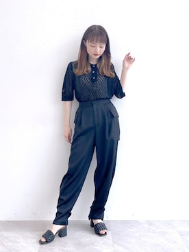 「STERNBERG（スタンバーグ）のアイテム（ポロシャツ）」を使った、ぱっち(STERNBERG)さん（レディース・158cm）の春コーディネート