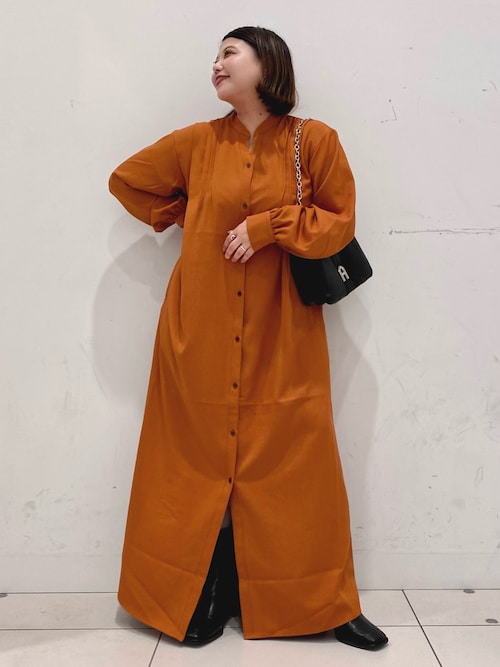 セール】『Shortサイズあり』タックシャツワンピース