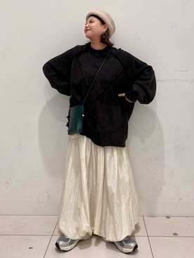 「SENSE OF PLACE by URBAN RESEARCH（センスオブプレイスバイアーバンリサーチ）のヴィンテージルーズスウェット（Tシャツ/カットソー）」を使った、juri.さん（レディース・148cm）の秋コーディネート