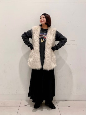 「アイテム（その他アウター、ホワイト系）」を使った、juri.さん（レディース・148cm）の秋コーディネート