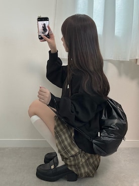 「アイテム（バックパック/リュック）」を使った、mameさん（レディース・155cm）の秋コーディネート