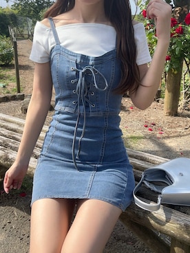 「DHOLIC（ディーホリック）のアイテム」を使った、mameさん（骨格ウェーブ・レディース・155cm）の夏コーディネート