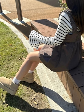 「ボーダートップス」｜mameさん（レディース・155cm）の秋コーディネート