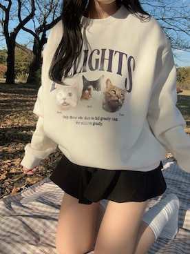 「GRL（グレイル）のアイテム（スウェット）」を使った、mameさん（レディース・155cm）の冬コーディネート