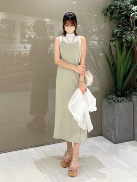 「ノースリーブニット」｜「アイテム（ワンピース/ドレス）」を使った、mihoさん（レディース・162cm）の春コーディネート