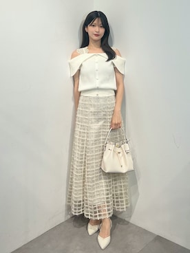 「MERCURYDUO（マーキュリーデュオ）のアイテム（パンプス）」を使った、mihoさん（レディース・163cm）の夏コーディネート