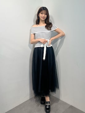 「MERCURYDUO（マーキュリーデュオ）のアイテム（パンプス）」を使った、mihoさん（レディース・163cm）の夏コーディネート