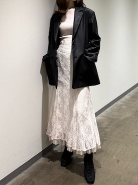 「アイテム（テーラードジャケット）」を使った、mihoさん（レディース・163cm）の秋コーディネート