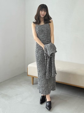 「ノースリーブ」｜「アイテム（ワンピース/ドレス、ブラック系）」を使った、mihoさん（レディース・163cm）の夏コーディネート