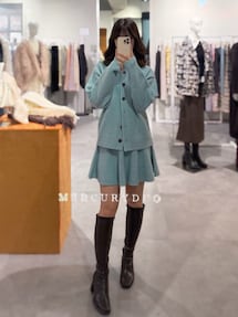 mercuryduo セットアップ MERCURYDUO（マーキュリーデュオ） ワンピース クロシェ風ニット